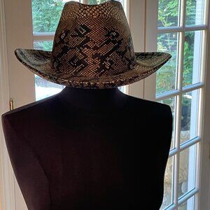 Women's Ethnic/Animal  Print (Black, Brown & Tan) Cowboy Hat